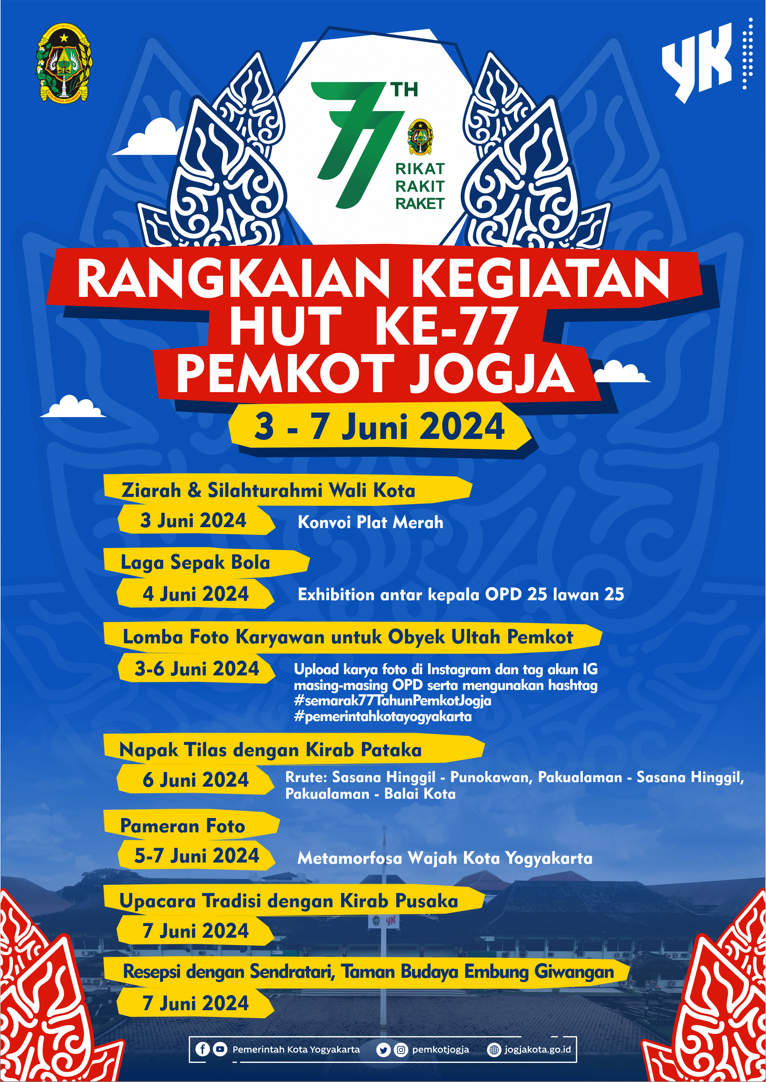 Agenda Hut Pemerintah Kota Yogyakarta ke-77